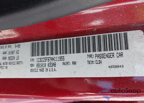 2010 Chrysler Sebring Limited from USA, damaged, VIN 1C3CC5FB7AN111955